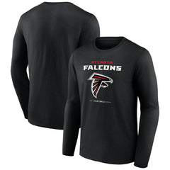 Atlanta Falcons Logo Team Lockup Long Sleeve T-Shirt Black - NFL