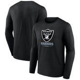 Las Vegas Raiders Logo Team Lockup Long Sleeve T-Shirt Black - NFL