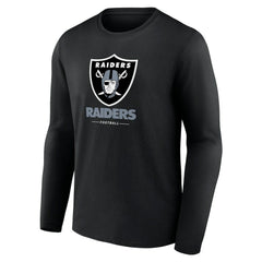 Las Vegas Raiders Logo Team Lockup Long Sleeve T-Shirt Black - NFL