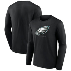 Philadelphia Eagles Logo Team Lockup Long Sleeve T-Shirt Black - NFL