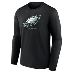 Philadelphia Eagles Logo Team Lockup Long Sleeve T-Shirt Black - NFL