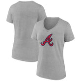 Atlanta Braves Women's Official Logo V-Neck T-Shirt On Sale