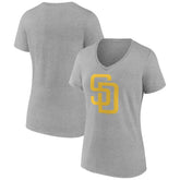 San Diego Padres Women's Official Logo V-Neck T-Shirt Online