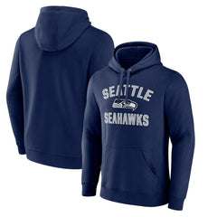 Seattle Seahawks Victory Arch Fitted Pullover Hoodie College Navy - NFL