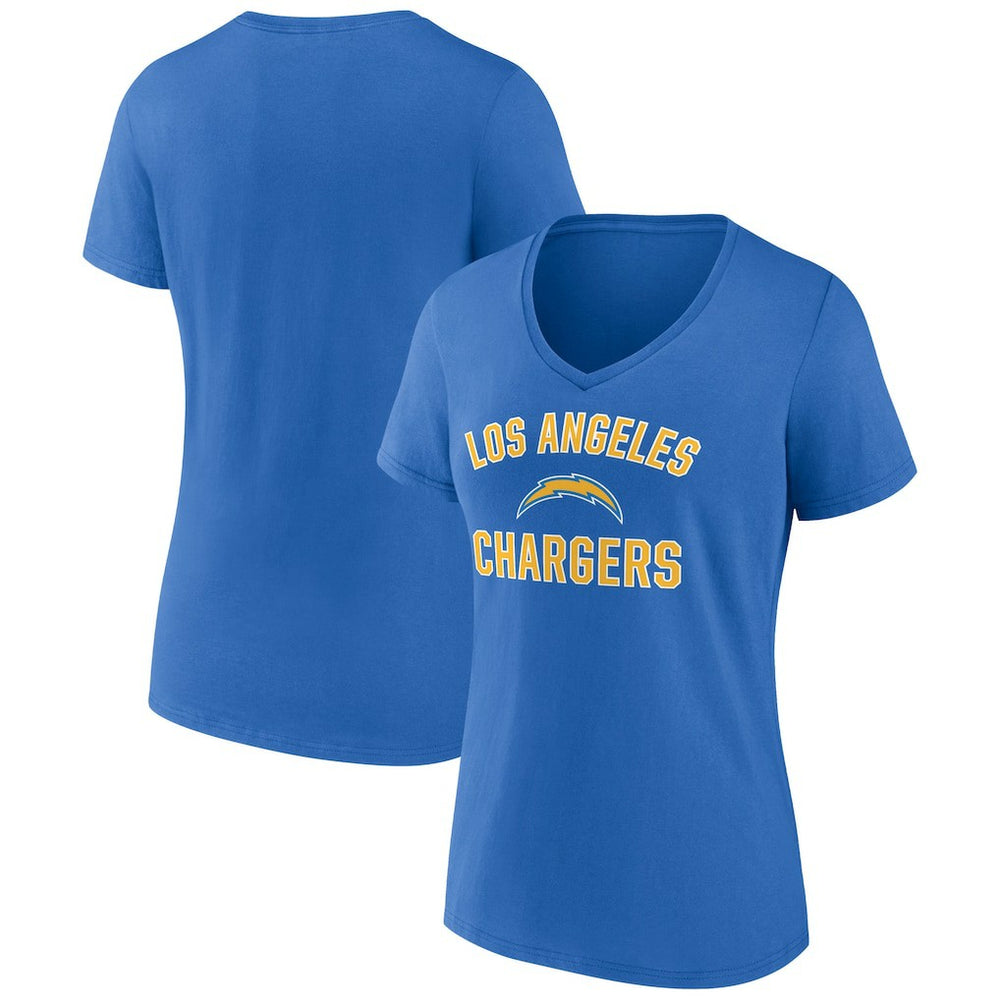Los Angeles Chargers Women's Victory Arch Team V-Neck T-Shirt Powder Blue - NFL