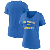 Los Angeles Chargers Women's Victory Arch Team V-Neck T-Shirt Powder Blue - NFL