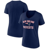 New England Patriots Women's Victory Arch Team V-Neck T-Shirt Navy - NFL