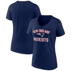 New England Patriots Women's Victory Arch Team V-Neck T-Shirt Navy - NFL