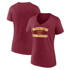 Washington Commanders Women's Victory Arch Team V-Neck T-Shirt Burgundy - NFL