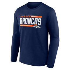 Denver Broncos On Side Stripe Team Long Sleeve T-Shirt Navy - NFL