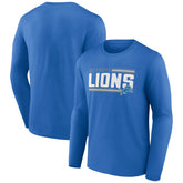 Detroit Lions On Side Stripe Team Long Sleeve T-Shirt Blue - NFL