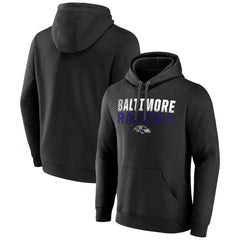 Baltimore Ravens Team Fade Out Fitted Pullover Hoodie Black - NFL