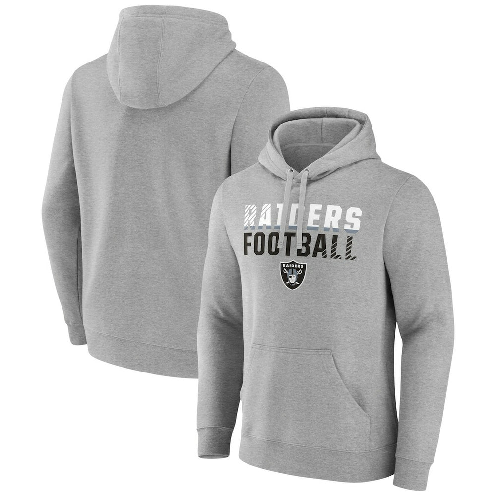 Las Vegas Raiders Team Fade Out Fitted Pullover Hoodie Heather Gray - NFL