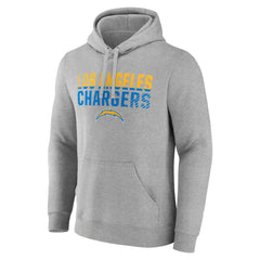 Los Angeles Chargers Team Fade Out Fitted Pullover Hoodie Heather Gray - NFL