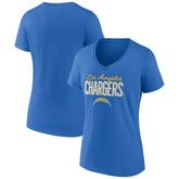 Los Angeles Chargers Women's Nostalgia V-Neck T-Shirt Powder Blue - NFL