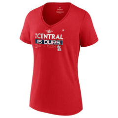 St. Louis Cardinals Fanatics Women's 2022 NL Central Division Champions Locker Room V-Neck T-Shirt discount