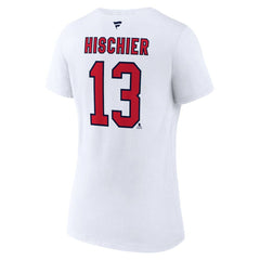 Nico Hischier New Jersey Devils - Fanatics Women's Special Edition 2.0 Name & Number V-Neck T-Shirt White