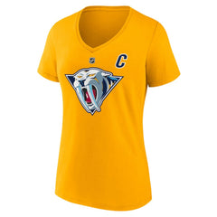 Roman Josi Nashville Predators - Fanatics Women's Special Edition 2.0 Name & Number V-Neck T-Shirt Yellow