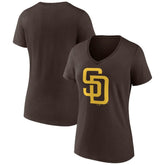 San Diego Padres Women's Official Logo V-Neck T-Shirt Clearance