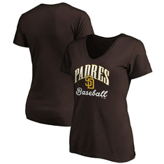 San Diego Padres Women's Victory Script Team V-Neck T-Shirt Clearance