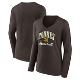 San Diego Padres Women's Victory Script Long Sleeve V-Neck T-Shirt for sale
