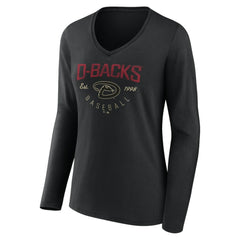 Arizona Diamondbacks Women's Live For It Long Sleeve Long Sleeve V-Neck T-Shirt On Sale