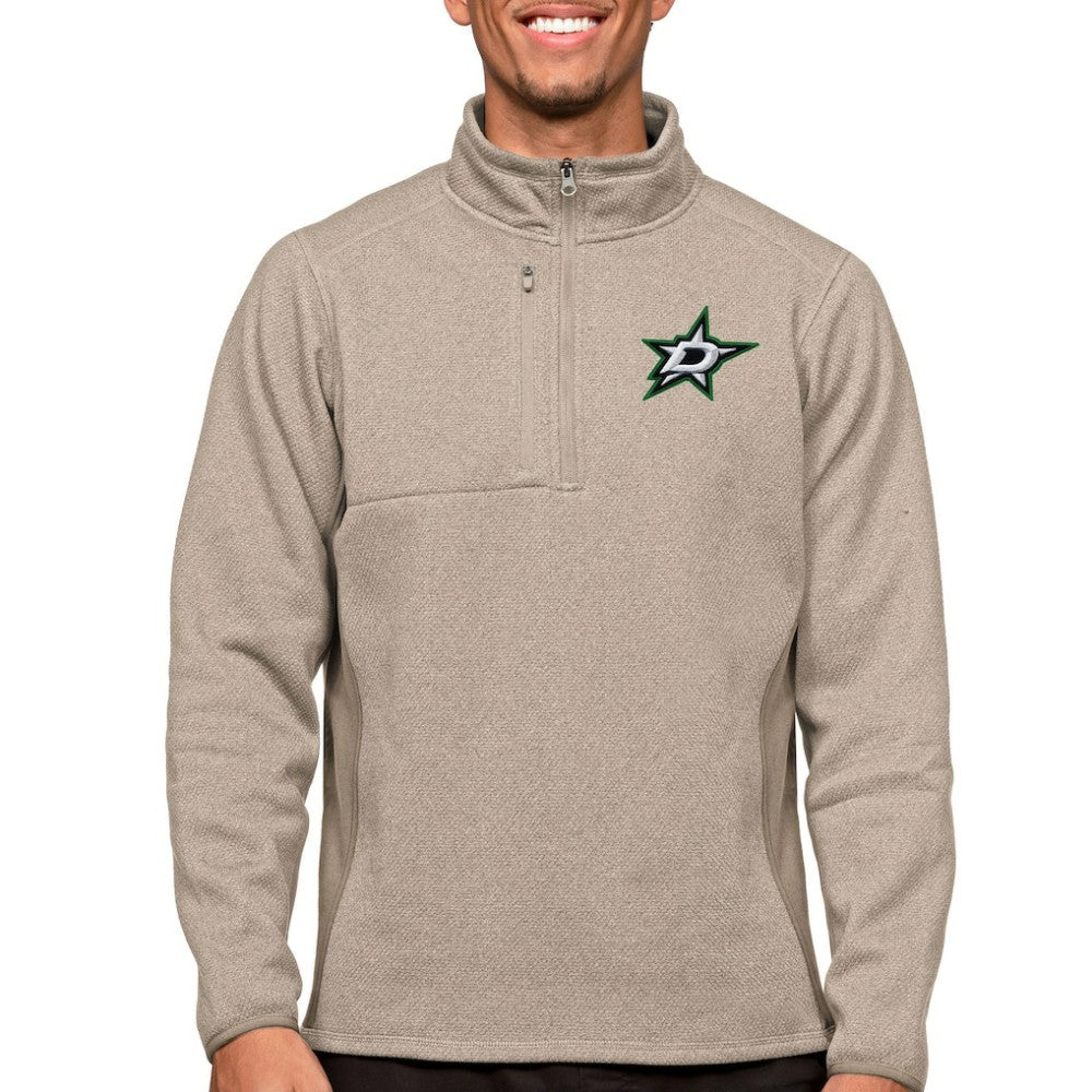 Dallas Stars - Antigua Course Quarter-Zip Pullover Top Oatmeal