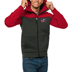 Columbus Blue Jackets - Antigua Protect Full-Zip Hoodie Red/Charcoal