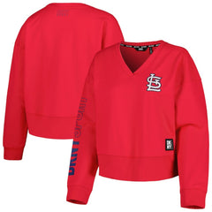 St. Louis Cardinals DKNY Sport Women's Lily V-Neck Pullover Sweatshirt Lifestyle