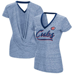 Chicago Cubs Touch Women's Halftime Back Wrap Top V-Neck T-Shirt Near Me