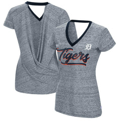 Detroit Tigers Touch Women's Halftime Back Wrap Top V-Neck T-Shirt for sale