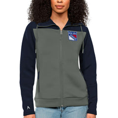 New York Rangers Antigua Women's Protect Full-Zip Hoodie Navy/Steel