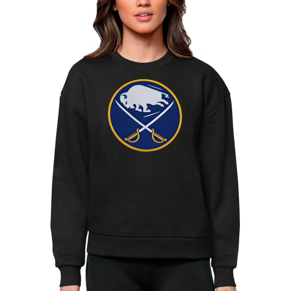 Buffalo Sabres - Antigua Women's Team Logo Victory Crewneck Pullover Sweatshirt Black