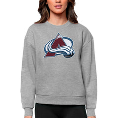 Colorado Avalanche - Antigua Women's Team Logo Victory Crewneck Pullover Sweatshirt Heather Gray