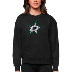 Dallas Stars - Antigua Women's Team Logo Victory Crewneck Pullover Sweatshirt Black