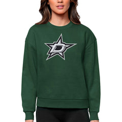 Dallas Stars - Antigua Women's Team Logo Victory Crewneck Pullover Sweatshirt Green