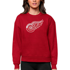 Detroit Red Wings - Antigua Women's Team Logo Victory Crewneck Pullover Sweatshirt Red