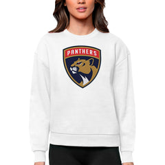 Florida Panthers - Antigua Women's Team Logo Victory Crewneck Pullover Sweatshirt White