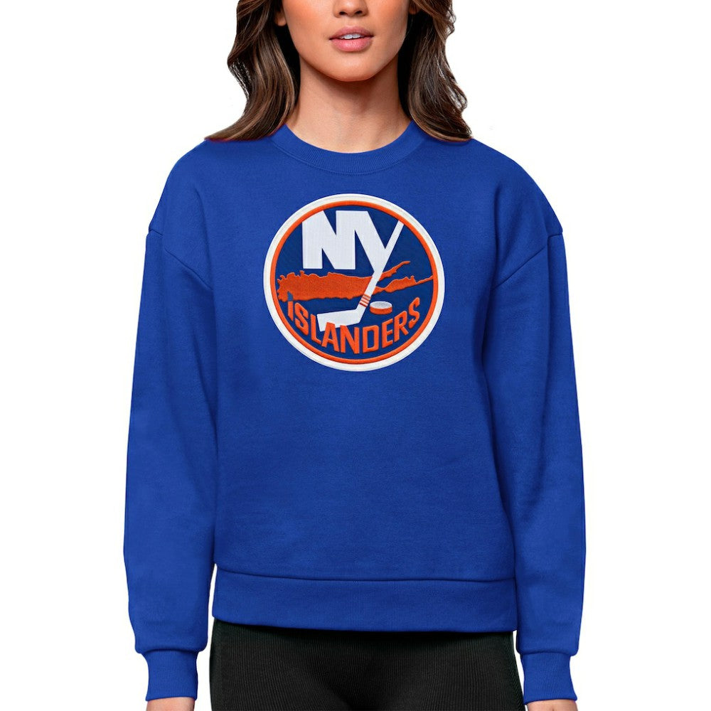 New York Islanders - Antigua Women's Team Logo Victory Crewneck Pullover Sweatshirt Royal