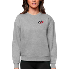 Carolina Hurricanes - Antigua Women's Victory Crewneck Pullover Sweatshirt Heather Gray