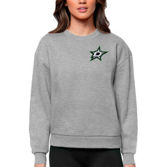 Dallas Stars - Antigua Women's Victory Crewneck Pullover Sweatshirt Heather Gray
