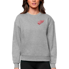 Detroit Red Wings - Antigua Women's Victory Crewneck Pullover Sweatshirt Heather Gray
