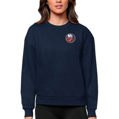 New York Islanders - Antigua Women's Victory Crewneck Pullover Sweatshirt Navy