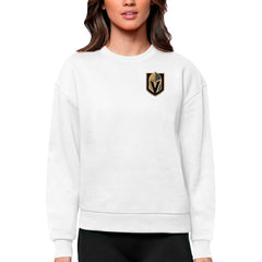 Vegas Golden Knights Antigua Women's Victory Crewneck Pullover Sweatshirt White
