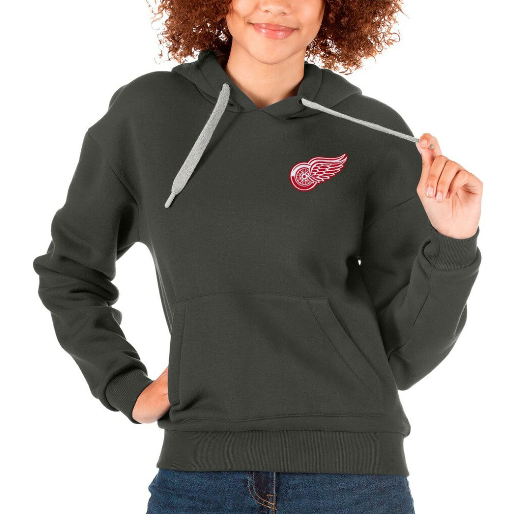 Detroit Red Wings - Antigua Women's Victory Pullover Hoodie Charcoal