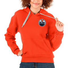 Edmonton Oilers - Antigua Women's Victory Pullover Hoodie Orange