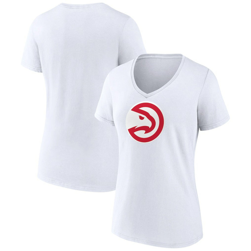 NBA - Atlanta Hawks Women's Logo V-Neck T-Shirt - White