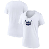 NBA - Charlotte Hornets Women's Logo V-Neck T-Shirt - White