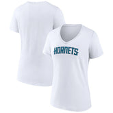 NBA - Charlotte Hornets Women's Wordmark V-Neck T-Shirt - White