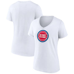NBA - Detroit Pistons Women's Logo V-Neck T-Shirt - White